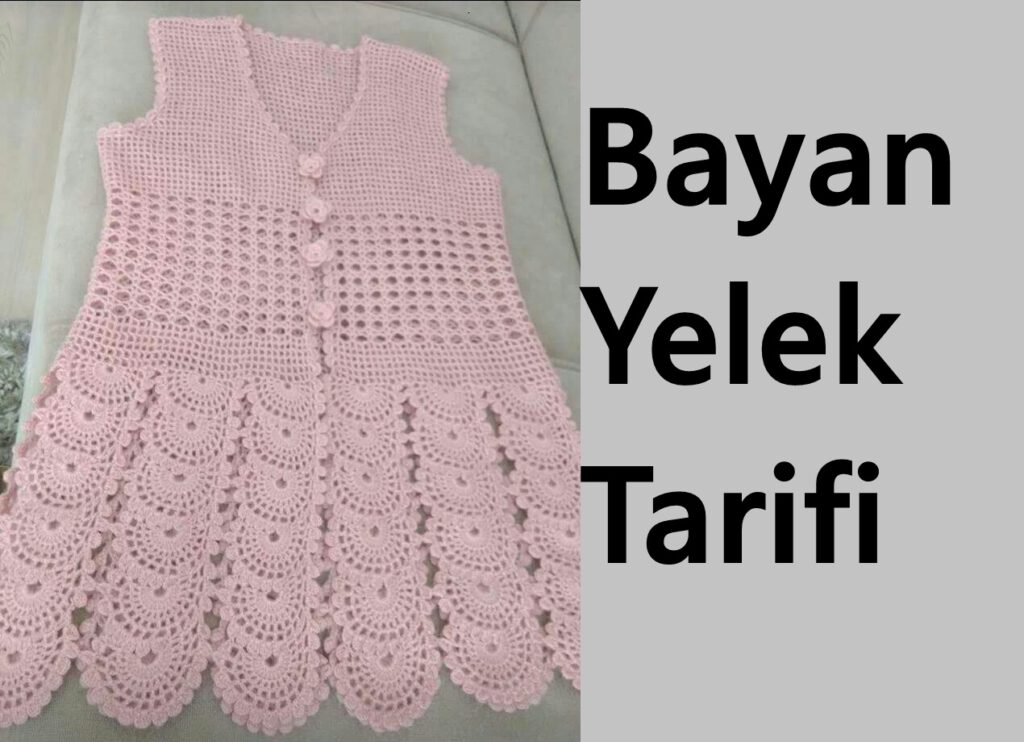 Tığ İşi Yuvarlak Çiçekli Çeyizlik Bayan Yelek Yapımı. 38..40 beden